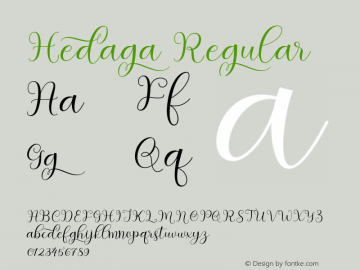Hedaga Version 1.00;October 4, 2021;FontCreator 12.0.0.2545 64-bit图片样张