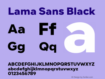 Lama Sans Black Version 1.000;hotconv 1.0.109;makeotfexe 2.5.65596图片样张