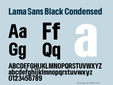 Lama Sans Black Condensed Version 1.000图片样张