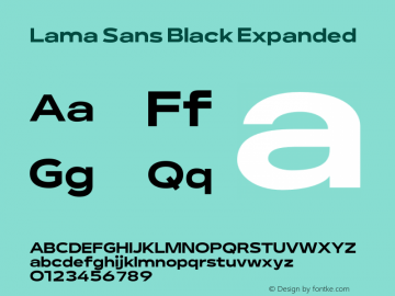 Lama Sans Black Expanded Version 1.000;hotconv 1.0.109;makeotfexe 2.5.65596图片样张