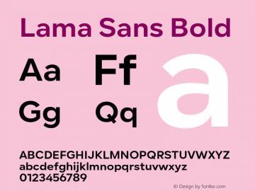 Lama Sans Bold Version 1.000;hotconv 1.0.109;makeotfexe 2.5.65596图片样张