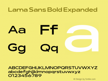 Lama Sans Bold Expanded Version 1.000图片样张