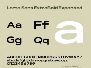 Lama Sans ExtraBold Expanded Version 1.000图片样张
