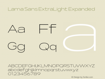 Lama Sans ExtraLight Expanded Version 1.000图片样张