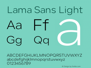 Lama Sans Light Version 1.000;hotconv 1.0.109;makeotfexe 2.5.65596图片样张