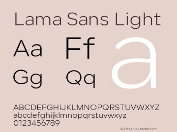 Lama Sans Light Version 1.000图片样张