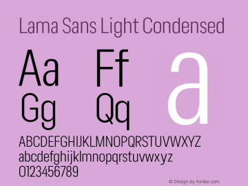 Lama Sans Light Condensed Version 1.000图片样张