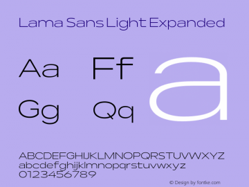 Lama Sans Light Expanded Version 1.000;hotconv 1.0.109;makeotfexe 2.5.65596图片样张
