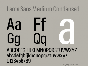 Lama Sans Medium Condensed Version 1.000图片样张