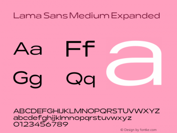 Lama Sans Medium Expanded Version 1.000;hotconv 1.0.109;makeotfexe 2.5.65596图片样张