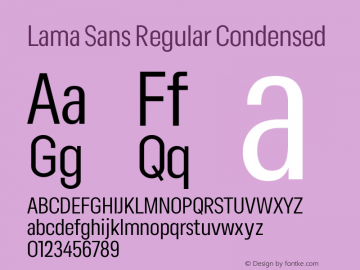 Lama Sans Regular Condensed Version 1.000图片样张
