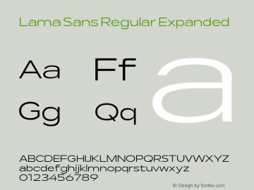 Lama Sans Regular Expanded Version 1.000图片样张