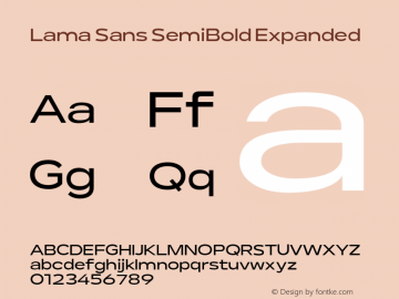 Lama Sans SemiBold Expanded Version 1.000;hotconv 1.0.109;makeotfexe 2.5.65596图片样张