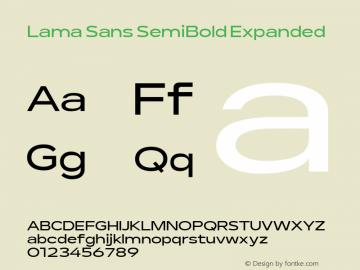Lama Sans SemiBold Expanded Version 1.000图片样张