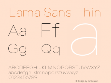 Lama Sans Thin Version 1.000图片样张