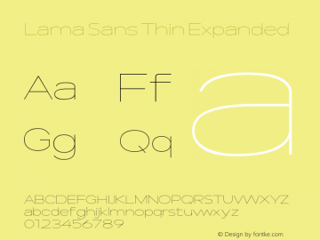 Lama Sans Thin Expanded Version 1.000图片样张