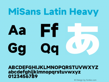 MiSans Latin Heavy Version 3.002图片样张
