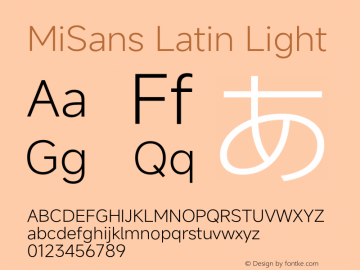 MiSans Latin Light Version 3.002图片样张