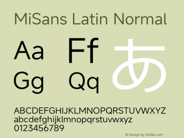 MiSans Latin Normal Version 3.002图片样张