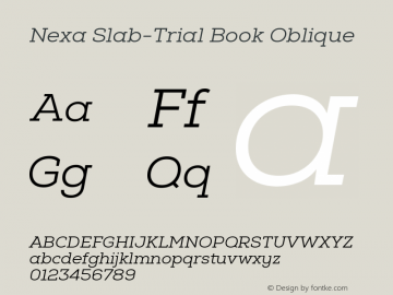 Nexa Slab-Trial Book Oblique Version 1.000图片样张