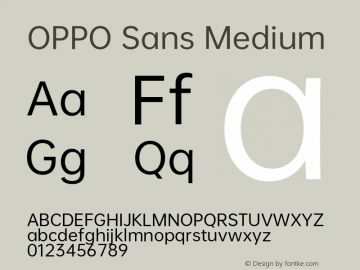 OPPO Sans Medium Version 19.154;hotconv 1.0.109;makeotfexe 2.5.65596图片样张