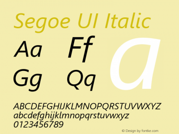 Segoe UI Italic Version 5.65图片样张