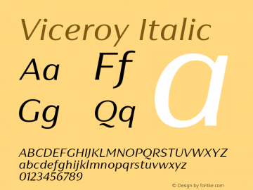 Viceroy-Italic Version 1.001图片样张