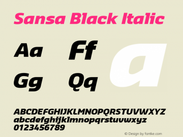 Sansa Black Italic Version 2.002图片样张