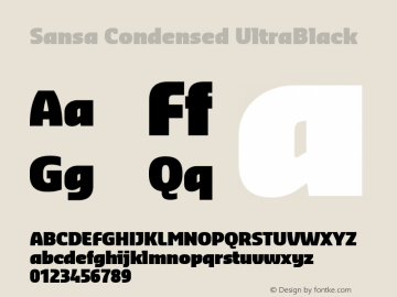 Sansa Condensed UltraBlack Version 2.002图片样张