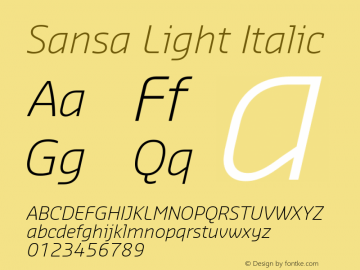 Sansa Light Italic Version 2.002图片样张
