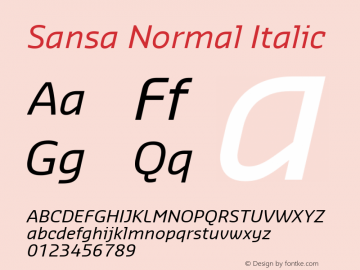 Sansa Normal Italic Version 2.002图片样张