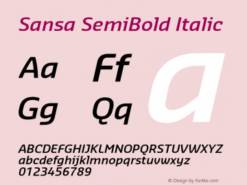 Sansa SemiBold Italic Version 2.002图片样张