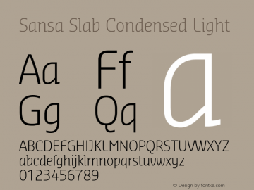 Sansa Slab Condensed  Light Version 3.001图片样张