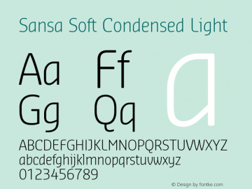 Sansa Soft Condensed  Light Version 3.001图片样张