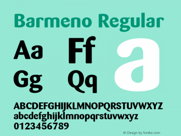 Barmeno Regular 001.000 Font Sample