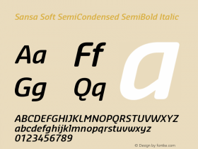 Sansa Soft SemiCondensed  SemiBold Italic Version 3.001图片样张