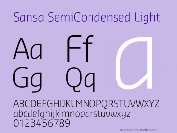 SansaSemiCondensed-Light Version 2.002图片样张