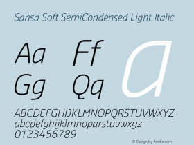 SansaSoftSemiCondensed-LightItalic Version 3.001图片样张