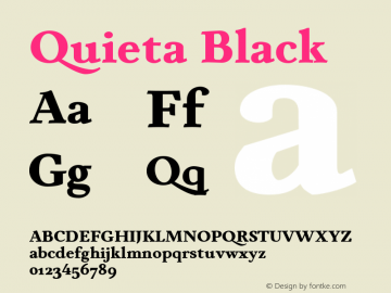 Quieta Black Version 1.000;hotconv 1.0.109;makeotfexe 2.5.65596图片样张