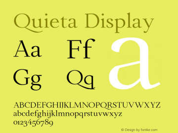 Quieta Display Version 1.000;hotconv 1.0.109;makeotfexe 2.5.65596图片样张