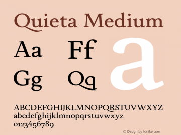 Quieta Medium Version 1.000;hotconv 1.0.109;makeotfexe 2.5.65596图片样张