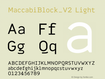 MaccabiBlock_V2 Light Version 1.000;PS 002.000;hotconv 1.0.70;makeotf.lib2.5.58329图片样张