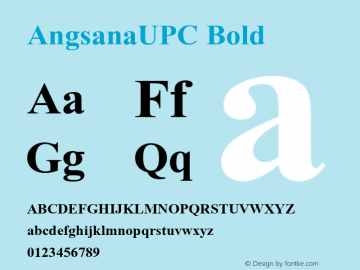 AngsanaUPC Bold Version 2.20 Font Sample