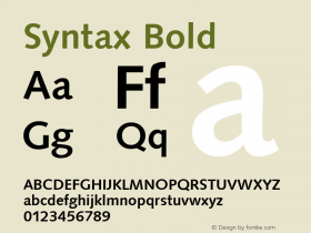 Syntax Bold Altsys Fontographer 3.5  6/28/93图片样张