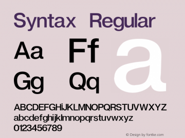 Syntax Regular 001.000 Font Sample