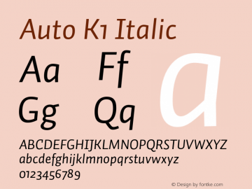 AutoK1-Italic Version 1.112图片样张
