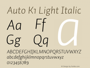 AutoK1-LightItalic Version 1.112图片样张