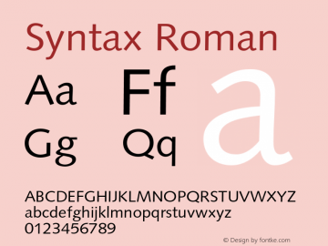 Syntax Roman Version 001.001图片样张