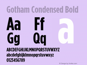 Gotham Condensed Bold Altsys Fontographer 4.0.3 25/3/04图片样张
