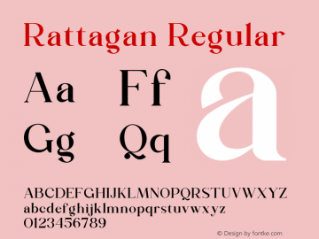 Rattagan Version 1.00;February 11, 2022;FontCreator 12.0.0.2567 64-bit图片样张